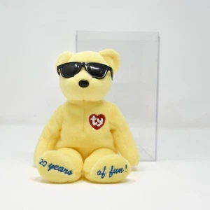 Ty Beanie Babies Collection Yellow Teddy Bear Shades Summertime 20 Years of Fun - Picture 1 of 9