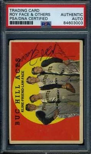 Kline Friend Law Face PSA DNA Coa Signed By All 4 1959 Topps Autograph - Picture 1 of 1