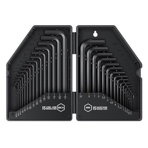 Reniteco 30 PCS Hex Head Key Allen Wrench Tool Set Organizer Kit Alloy Steel ... - Picture 1 of 7