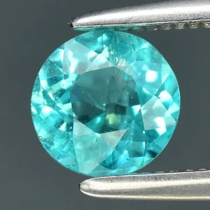 💎 Apatite blu verde neon naturale rotonda 0,56 ct - non riscaldata (colore simile a Paraiba) - Foto 1 di 4