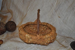 Primitive Vintage Split Oak Oval Basket Braided Antique Gathering Basket - Picture 1 of 5