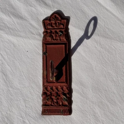 Llave esqueleto de hierro fundido con cerradura gancho de puerta de pared toalla percha de abrigo rojo rústico 7,5" Foto 1 de 4