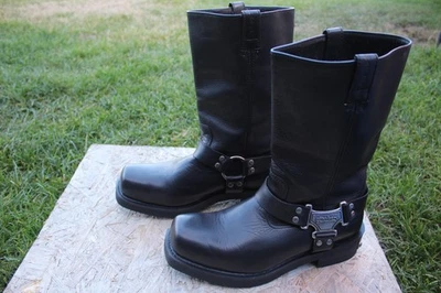 Botas para hombre Harley-Davidson de cuero de motociclista con hebilla ~ ¡usadas! ~ Talla 12 Foto 1 de 4