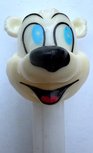 Icee Beige Bear Big Blue Eyes White Pez Dispenser w Feet Collectible - Picture 1 of 9