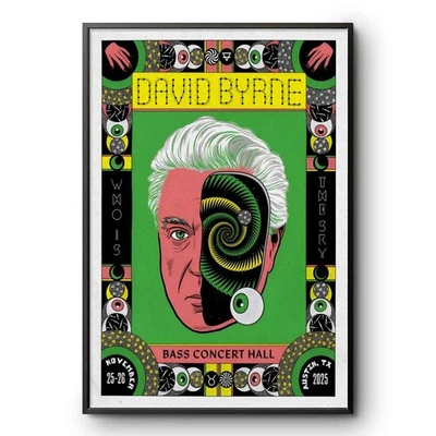 David Byrne – Austin, TX November 25–26, 2025 Concert Poster, Live Music Tour - Image 1 of 4