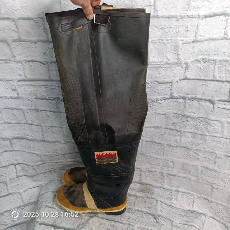 Servus Vintage Firefighter Fireman 3/4 Hip Boots Waders Turnout Boots Size 8 s13 - Image 1 of 4