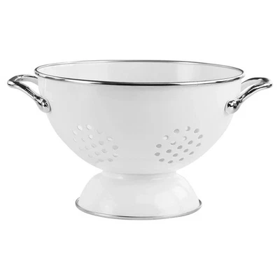 Reston Lloyd Calypso Basics 1.5 Qt Enameled Colander – White Kitchen Strainer - Image 1 of 4