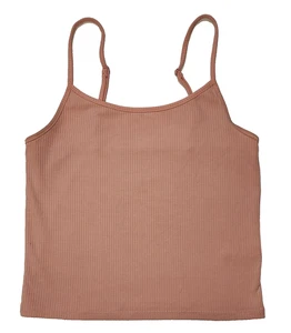 Canotta donna American Eagle rosa a costine cropped taglia S spaghetti regolabile - Foto 1 di 8