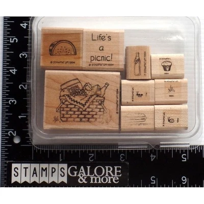 Stampin' Up! SELLOS DE GOMA 1994 LIFE'S A PICNIC CESTA SANDÍA HORMIGA HOT DOG  Foto 1 de 2