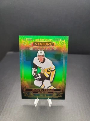 2022-23 Upper Deck Stature Photo Variant RC Samuel Poulin #116 33/66- Penguins - Image 1 of 2