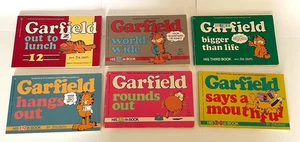 6 vintage GARFIELD Comic Books by Jim Davis Bigger Than Life World Wide - Picture 1 of 6