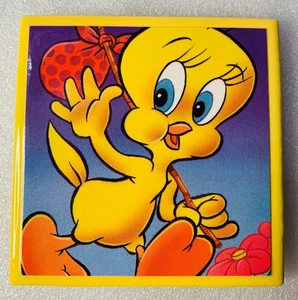 Ceramic Tile Coasters: Cartoon Movies, Tweety Bird Handmade YELLOW - Picture 1 of 2