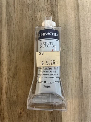 VTG SEALED Grumbacher Red  P095 Pre-Tested Artists Oil Color - Image 1 of 2
