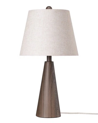EDISHINE 22" Rustic Table Lamp, Farmhouse Style, Beige Linen Bedside Light - Image 1 of 4