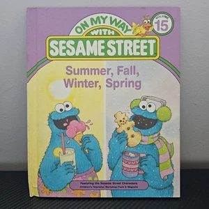 1989 Vintage HC Vol 15 On My Way With Sesame Street SUMMER ,FALL ,WINTER,SPRING - Picture 1 of 5