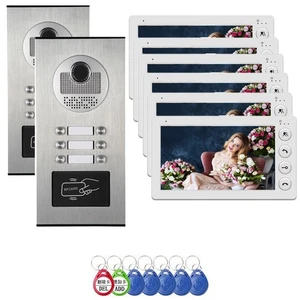 Sistema videocitofonico appartamento, sistema di ingresso citofono 6 unità, monitor 7 pollici cablato - Foto 1 di 10