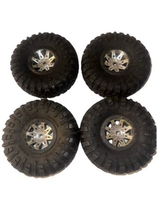 4x Axial Ripsaw AX12015 2.2" RC Crawler Tires on 12mm Hex Beadlock Wheels Used - Picture 1 of 8