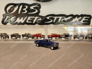 Customized 1997 Ford F350 Crew Cab 1:64 Metal Diecast 4x4 OBS Blue Powerstroke - Picture 1 of 10