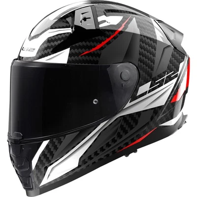 Motorrad Helm S - LS2 FF811 Vector II 2 Carbon Savage - weiß-rot-grau - Bild 1 von 3