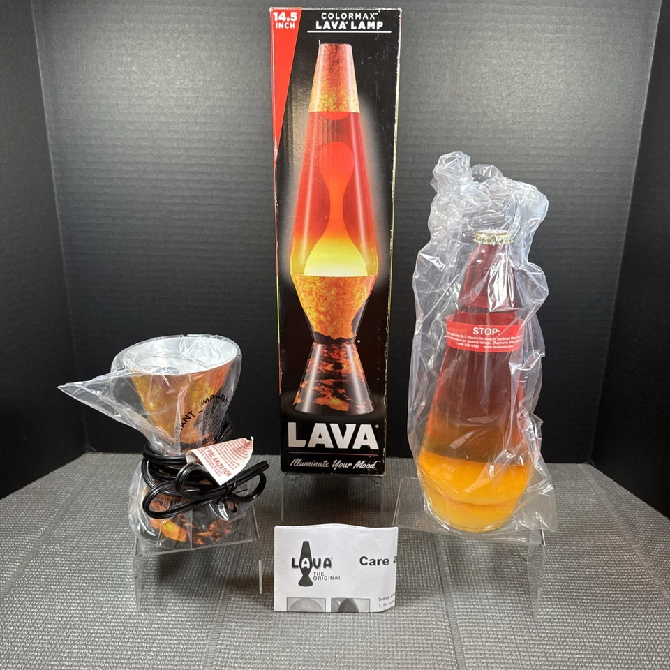 Lava Lite 2149 COLORMAX Volcano Print Lava Lamp with Tri-colored Globe