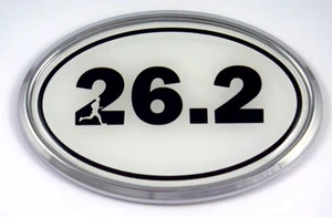 26.2 Marathon Runner Emblem Chrome Decal with dome sticker medallion - Foto 1 di 1