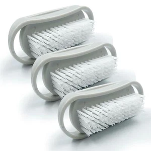 3x Nail Brushes Set Double Sided For Cleaning Hand Nails Scrubbing Toe Finger - Picture 1 of 10