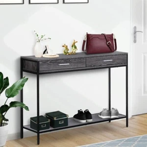 Slim Hallway Console Table Hall Entryway Living Room Furniture 2 Drawers 1 Shelf - Picture 1 of 5