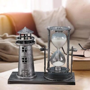 Reloj de Arena con Torre Resina Decoración Vintage Pequeño Multicolor Novedad Soporte Libre - Imagen 1 de 13