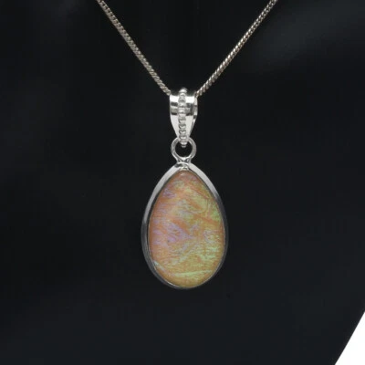 Pendente Fatto A Mano In Argento Sterling 925 Con Gemma Di Opale Triplet 2" - Immagine 1 di 4