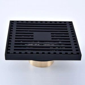 Oil Rubbed Bronze Square Shower Drain Floor Waste Drain Cover Strainer ehr071 - Picture 1 of 6