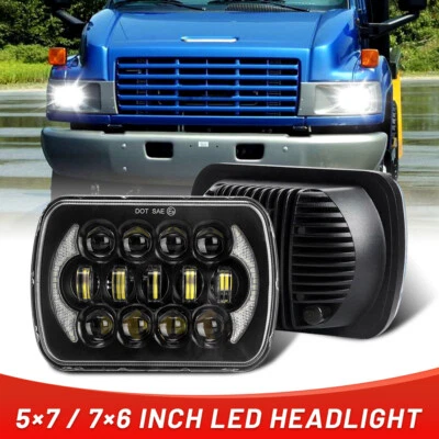 5X7" 7x6 LED Headlight Assembly DRL For Chevy C6500 C7500 Kodiak 1997-2009 Truck - Image 1 of 4
