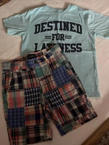 NWT The Childrens Place TCP Madras Plaid Walking Shorts Boys 5 Adjustable Waist - Picture 1 of 8