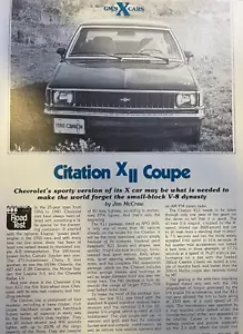 1979 Road Test Chevrolet Citation X II Coupe illustrated - Picture 1 of 3