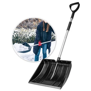 Black Snow Shovel Scoop With Ergonomic D-Grip Handle Portable Snow Removal Tool - Bild 1 von 11