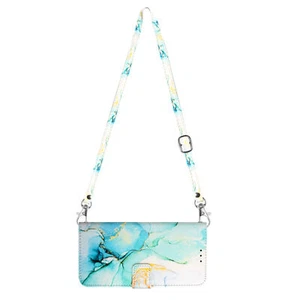 Lanyard Strap Marble Leather Wallet Phone Case for Nokia G400 G21 G100 C200 G11 - Picture 1 of 18