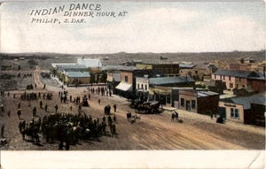 Indigene Indianer Tanz Abendessen Stunde in Philip South Dakota Postkarte CCCC - Bild 1 von 2