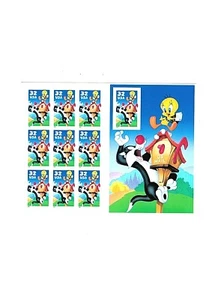 S#3205,Sylvester & Tweety, pane of 10,right stamp with no die cutting-1998-MNH - Picture 1 of 1