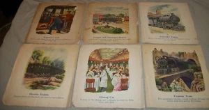 6 VINTAGE 20s-30s COLOR TRAIN RELATED PRINTS, BOOK PAGES, 11" X 12" FARM ESTATE - Picture 1 of 7