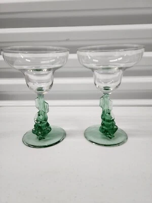 2 Vasos Luminarc Margarita 7" Mexican Siesta Hombre Sombrero Saguaro Cactus De Colección Foto 1 de 4