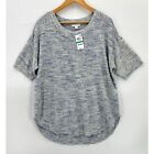 Charter Club Sweater Womens Short Sleeve Pullover Kint Top Chambray Blue 0X Nwt