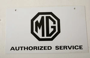 Insegna bifacciale alluminio MG Authorized Service (R2L) 12""x7"" nero bianco - Foto 1 di 6