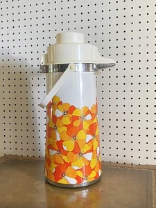 Vintage 1970s AirPot Floral Pump Vacuum Coffee Dispenser 16” Hot Cold Beverage - Picture 1 of 6