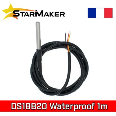 Sonde DS18B20 dallas température câble 1m capteur 1-Wire Thermomètre étanche