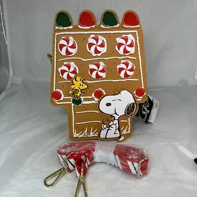 Cartera Bandolera Loungefly Nueva Con Etiquetas Peanuts Snoopy Casa Pan de Jengibre Perfumada Foto 1 de 4