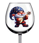 12x Gnome Gonk Playing Instruments Wine Glass Bottle Tumbler Vinyl Sticker Decal