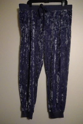Pantalones de pijama de terciopelo AERIE Misses talla L-XL azul/gris nuevo con etiquetas Foto 1 de 4