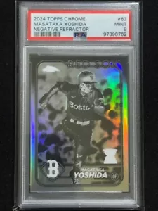 2024 Topps Chrome - Negative Refractor #63 Masataka Yoshida PSA 9 REDSOX - Picture 1 of 2