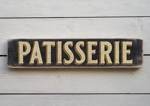 PATISSERIE Vintage Style Wooden Sign. Handmade Retro Home Gift - Picture 1 of 20