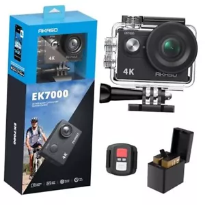 EK7000 4K30FPS 20MP WiFi Action Camera with EIS Ultra HD Underwater Black - Picture 1 of 7