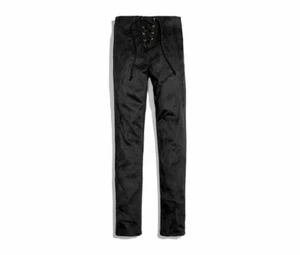 Nowadays Megan & Liz Tween Girls Suede Lace-Up Pants Black Small - Picture 1 of 2